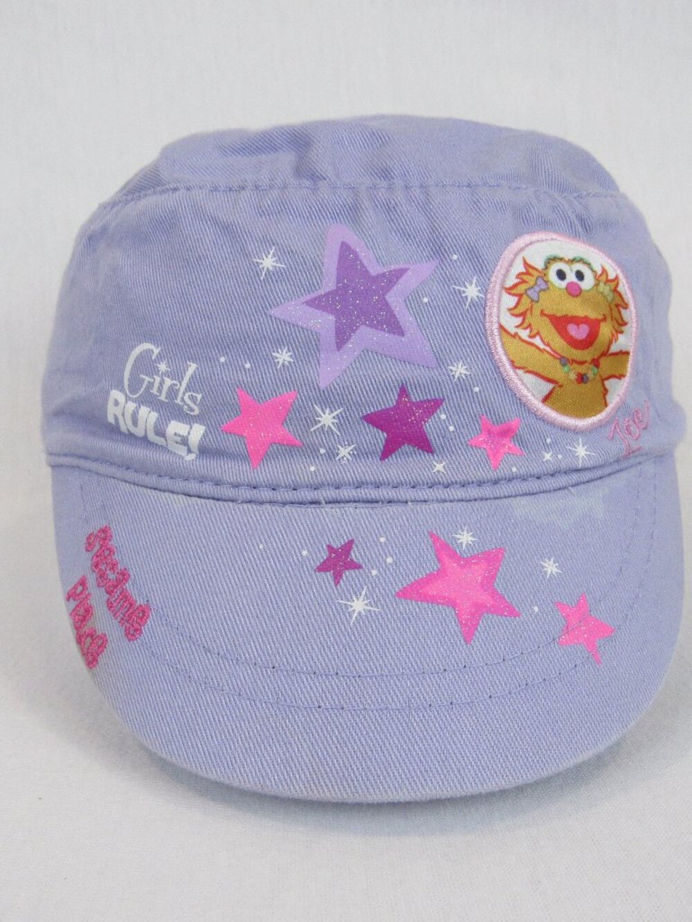 Sesame Place Cadet Hat Girl's Zoe Sesame Street 2010 Lavender Embroidered Cap